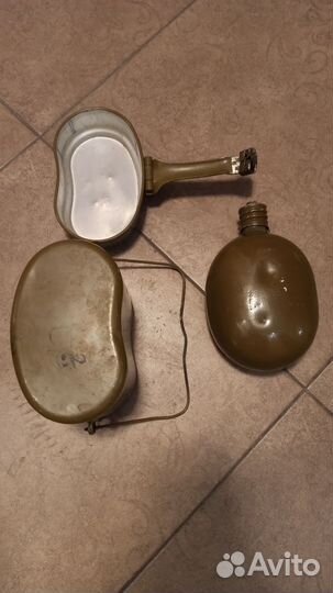 Армейский котелок и фляга