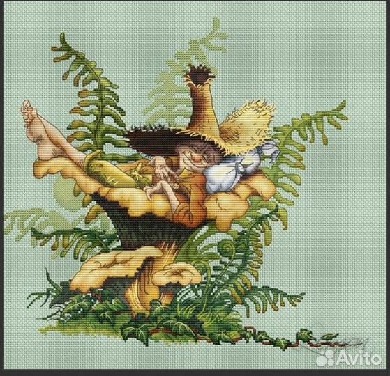 Схемы для вышивки крестом Гномики и феи