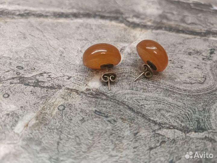 Серьги янтарь СССР