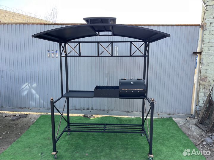 Гриль-барбекю №0556/34 с навесом и мангалом 4 мм