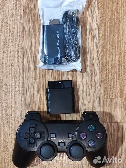 PS2 slim 64гб + 55 игр + беспроводной геймпад