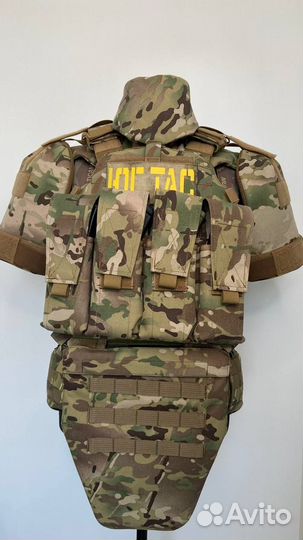 Бронежилет штурмовой с шеей и плечами мультикам