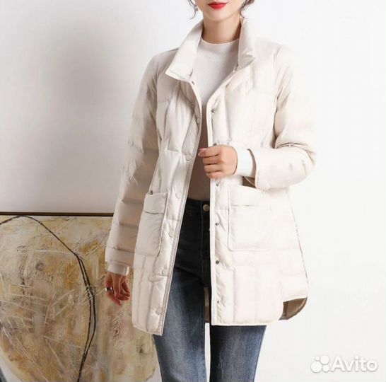 Куртка удлиненная ультратонкая на пуху