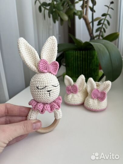 Набор (пинетки, грызунок-погремушка)