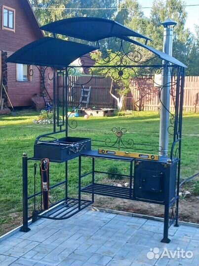Мангал с печкой под казан