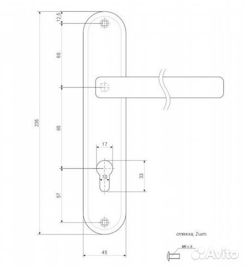 Дверные ручки Apecs HP-85.0923-AL-NIS, мат. никель