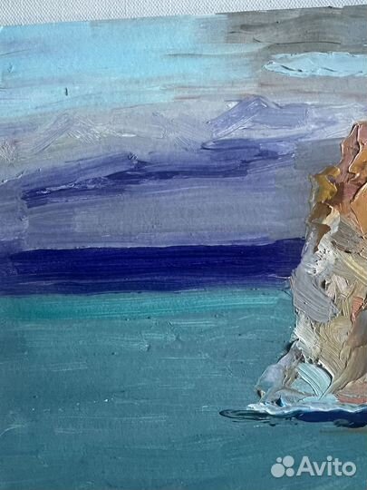 Картина этюд Байкал/ Ольхон/ пейзаж маслом