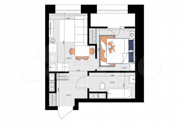 1-к. квартира, 34,5 м², 6/19 эт.