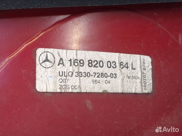 Фонарь (задний) Mercedes A W169, 2007