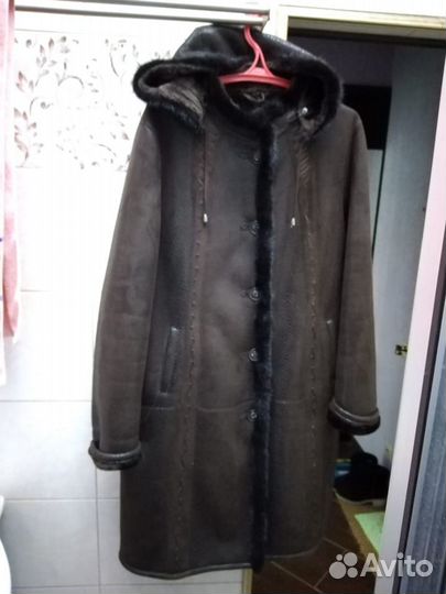Женская натуральная дубленка размер 58