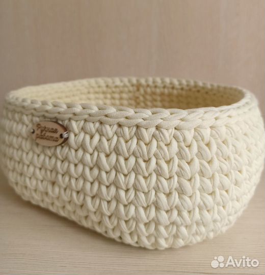 Вязаная корзинка, корзина для хранения