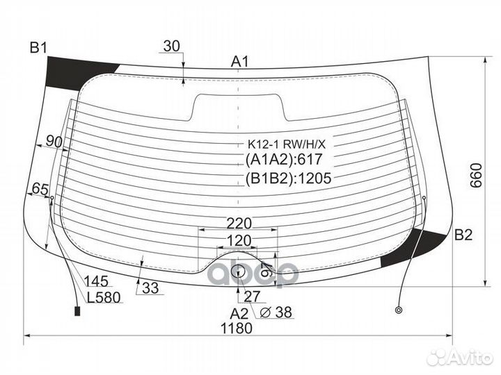 Стекло заднее с обогревом (с отв) nissan micra