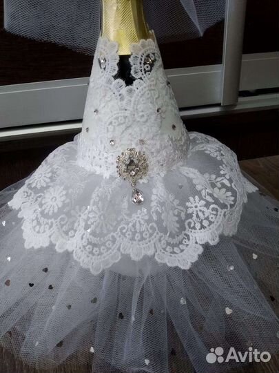 Свадебные украшения на бутылки