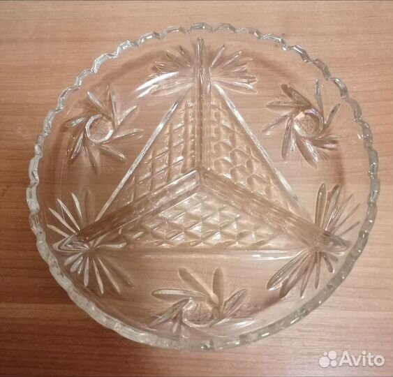 Антикварная менажница Югославия хрусталь