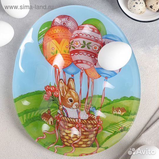 Подставка стеклянная для яиц 10 ячеек Доляна «Пасх