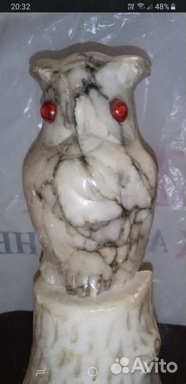 Сова светильник, оникс