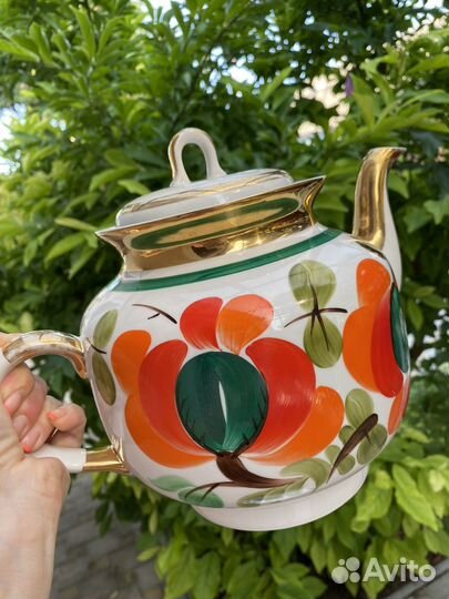 Фарфоровый чайник Чайка СССР большой