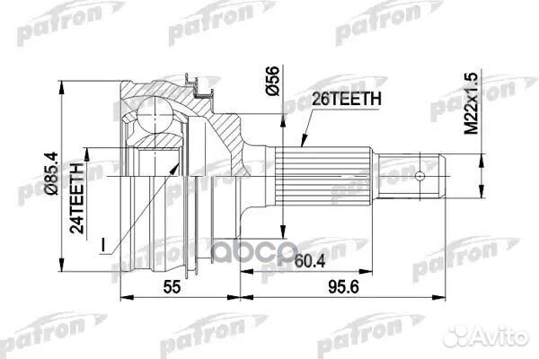 Шрус наружн к-кт 26x56x24 toyota: camry 83-05/9
