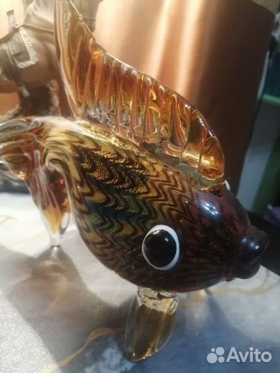 Статуэтка стекло Золотая рыбка СССР