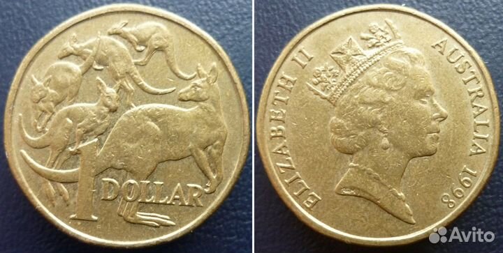 Монеты Австралии 1 и 2 доллара