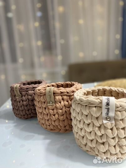 Корзины из трикотажной пряжи