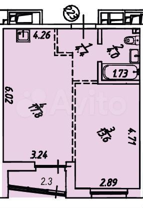 1-к. квартира, 42,1 м², 12/18 эт.