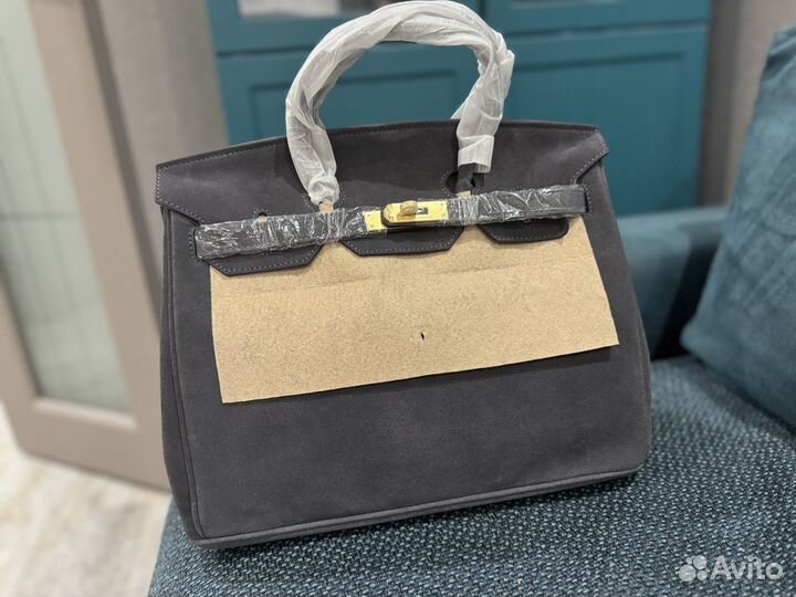 Сумка замшевая серая