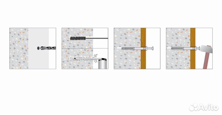 Дюбель-гвоздь 6x40 мм цилиндрическая манжета нейло