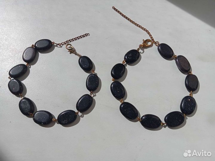 Комплект из синего авантюрина