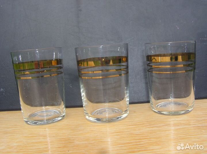 Стопки 65 мл стекло позолота СССР 6 штук