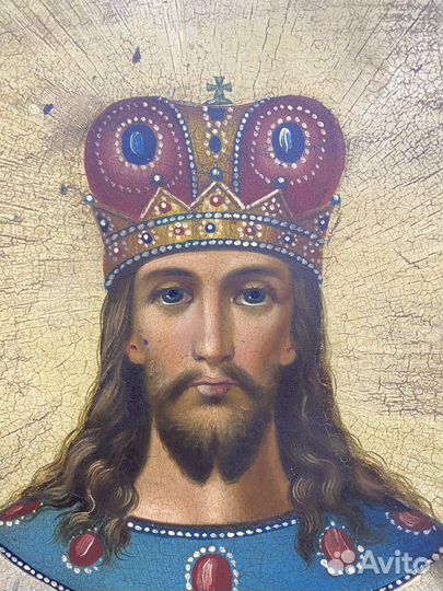 Икона 19 век Спас на престоле храмовая Царь славы