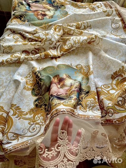 Скатерть кружево габардин барокко стиль 150х180см