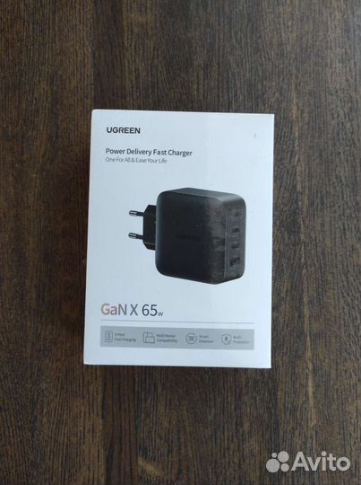 Зарядное устройство Ugreen GaN X 65w (новое)