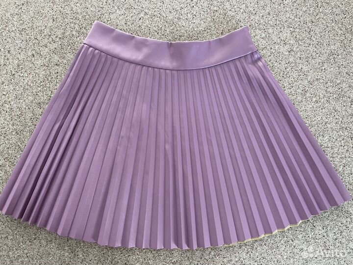 Юбка плиссе экокожа