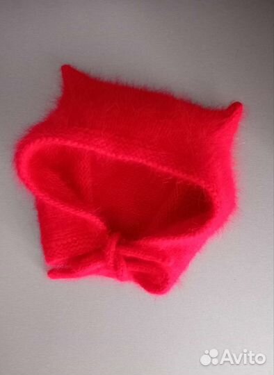 Чепчик с ушками из пуха норки