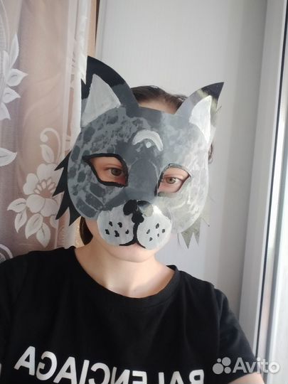 Картонная маска кошки