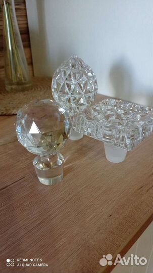 Хрусталь Чехия. Штоф, рюмки, конфетница