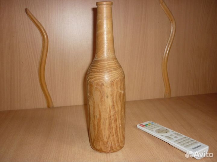 Бутылка деревянная декоративная