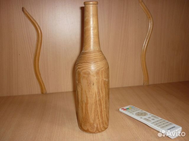 Бутылка деревянная декоративная