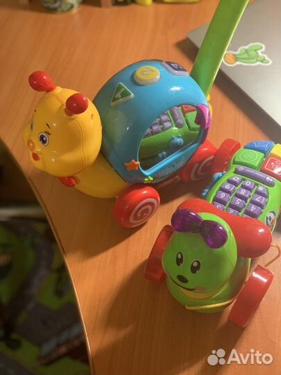 Каталки улитка и гусеница музыкальные игрушки