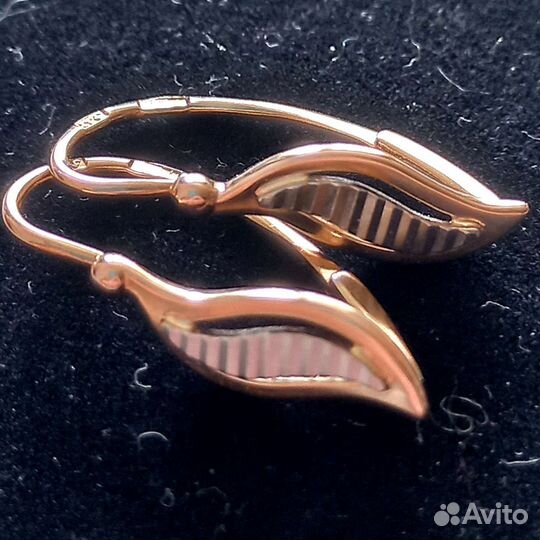 Золотые редкие серьги СССР ленинград