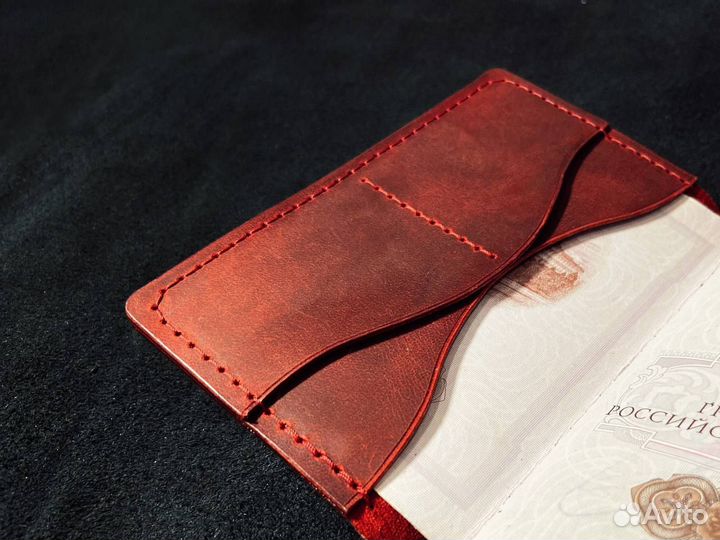 Обложка на паспорт натуральная кожа ручная работа