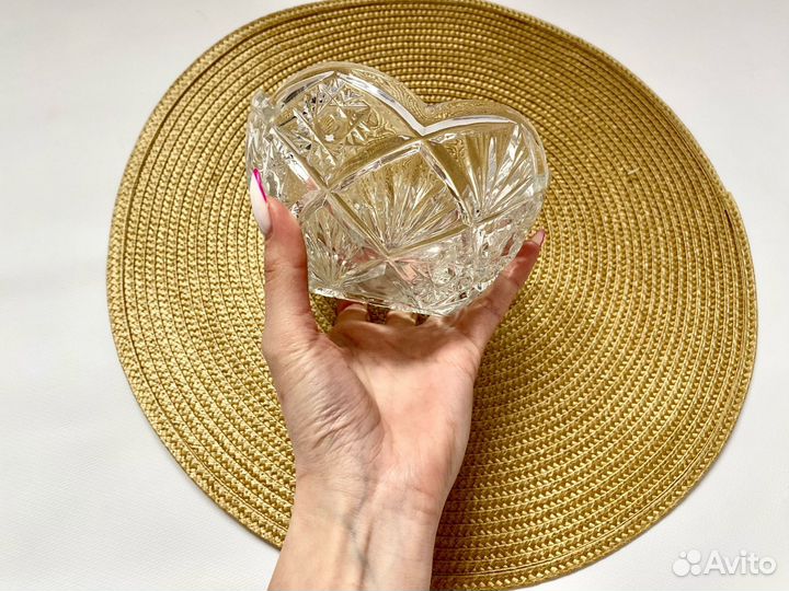 Хрустальная конфетница салатница СССР новая