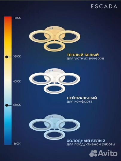 Люстра потолочная светодиодная с пультом