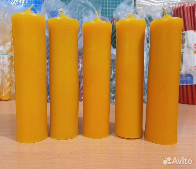 Восковые цилиндрические цветные свечи, №1