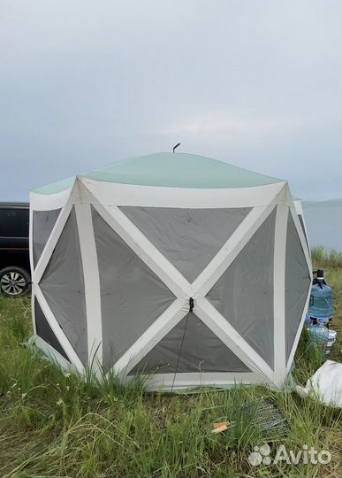 Шатер+стол+стулья+походная кухня+плита+холодильник
