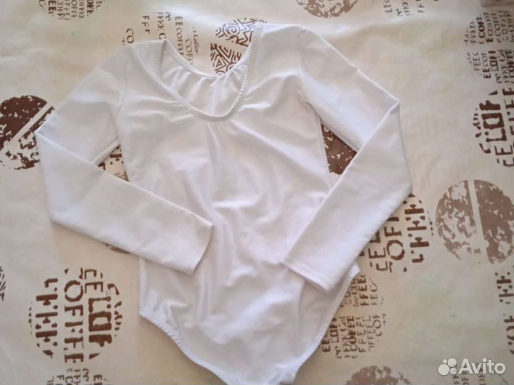 Купальник белый. для девочки гимнастический