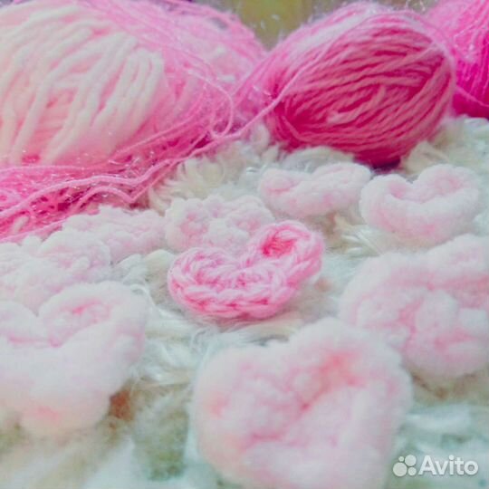 Маленькие шерстяные сердечки валентинки подарок