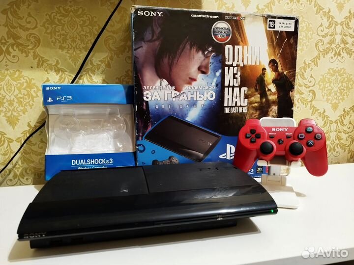 Sony PS3 Super Slim 500Gb Прошитая 2 геймпада