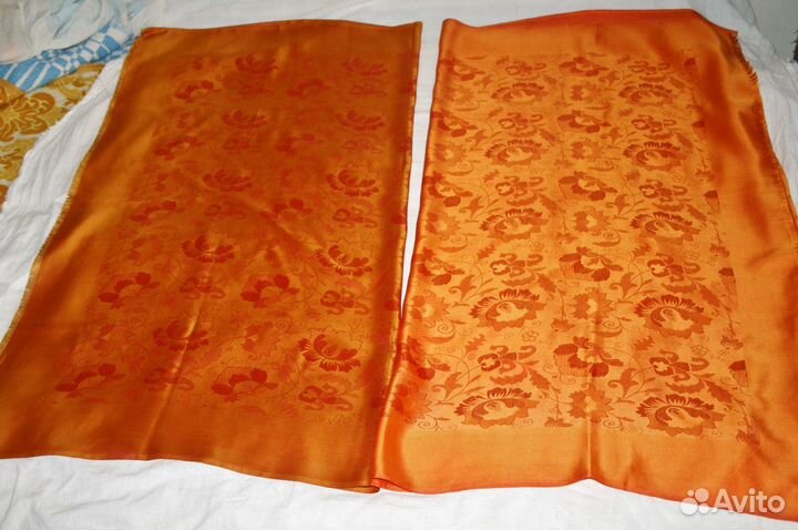 Большие жаккардовые Платки из шелка.СССР Винтаж